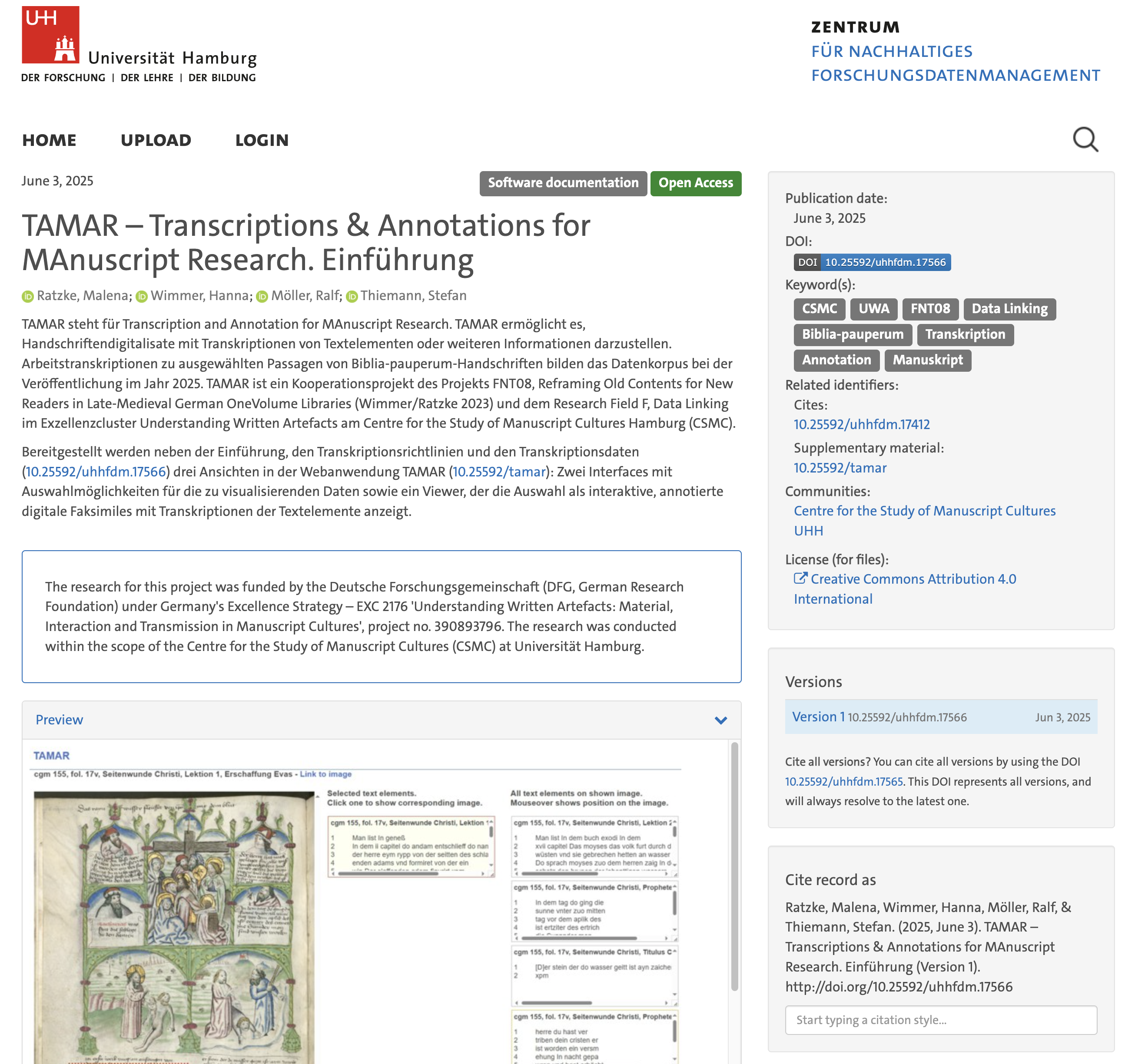 University of Hamburg Research Data Repository