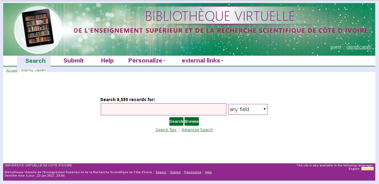 Bibliothèque Virtuelle de l'Enseignement Supérieur et de la Recherche Scientifique de Côte d'Ivoire