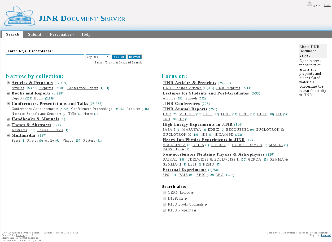 JINR Document Server